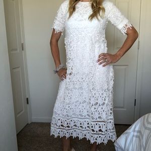 Orange Creek White Lace Dress